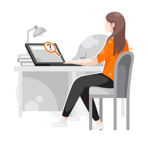 einfache Suchmöglichkeit Frau am Laptop