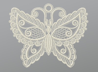 ArtikelbildPlauener Spitze® - Eleganter Schmetterling #1W in Champagner