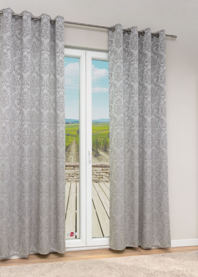 Ösenschal Lysel #1W Salinas in Beigegrau