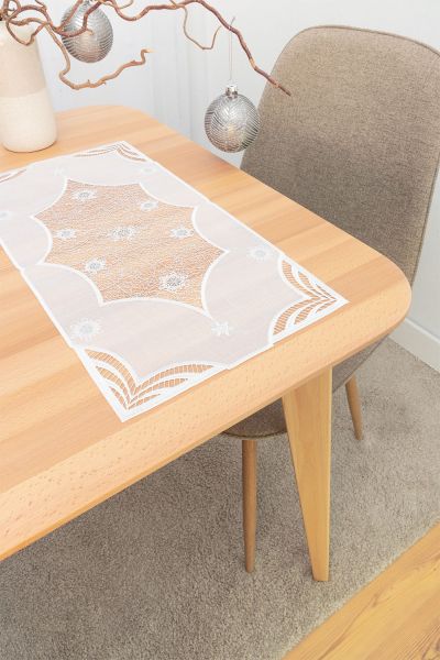 ArtikelbildDeckchen Plauener Spitze® #1W Flockenzauber in Silber