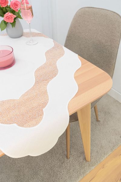 Tischdecke Plauener Spitze® #1W Kiana in Beige