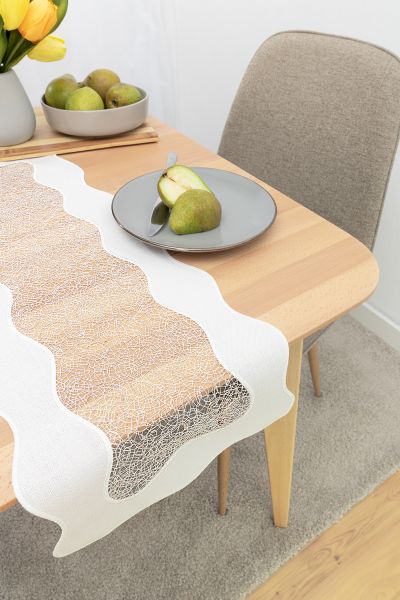 Tischläufer Plauener Spitze® #1W Kiana in Beige
