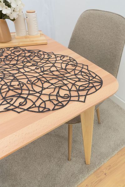 Artikelbildovale Mitteldecke Plauener Spitze® #1W Najara in Schwarz