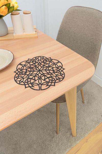 Artikelbildrunde Deckchen Plauener Spitze® #1W Najara in Schwarz