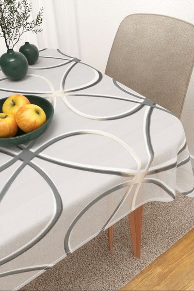 Tischdecke eckig Lysel #3J Jauhaa in steingrau