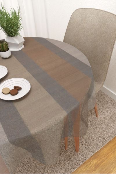 Tischdecke rund Lysel #3J Mukava in platingrau