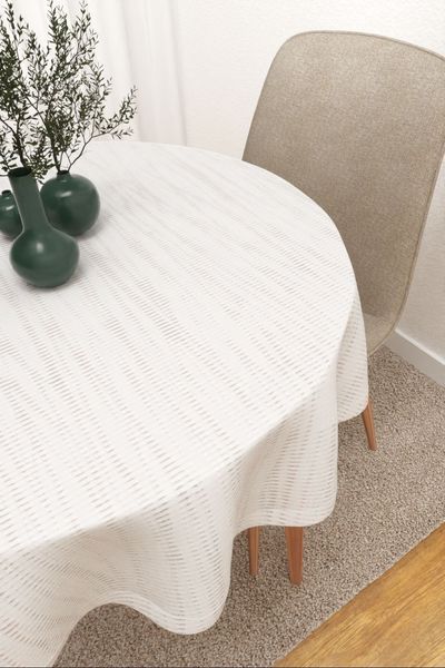 Tischdecke rund Lysel #3J Niono in Weiß