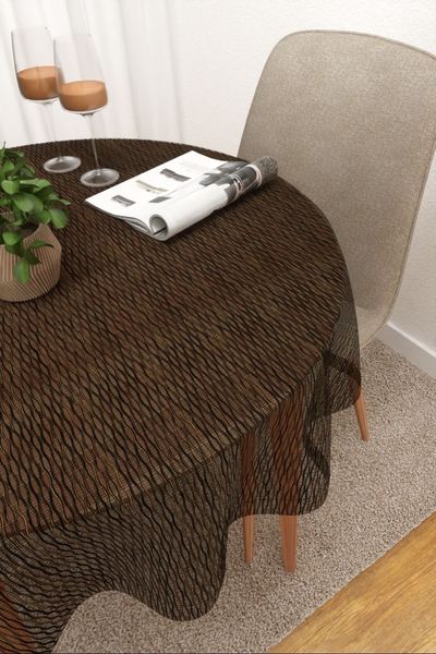 Tischdecke rund Lysel #3J Yasin in schwarz-rot-gold