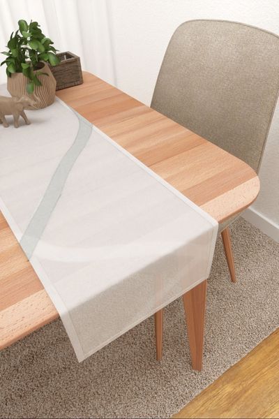 Tischläufer Lysel #3J Vägnet in steingrau