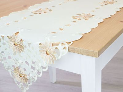 Tischläufer Blütenstickerei 110x40