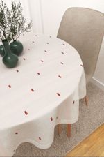 Tischdecke rund in braun