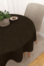 Tischdecke rund in braun