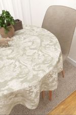Tischdecke rund in beige