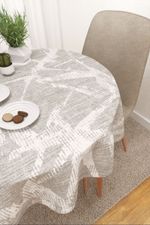 Tischdecke rund in Grau