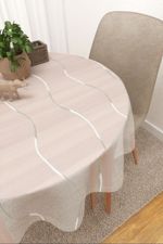 Tischdecke rund in beige