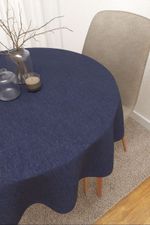 Tischdecke rund in blau