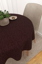 Tischdecke rund in braun
