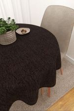 Tischdecke rund in braun