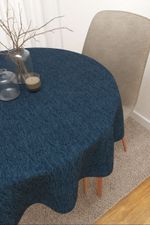 Tischdecke rund in blau