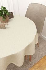 Tischdecke rund in beige