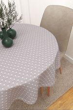 Tischdecke rund in grau