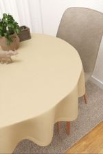 Tischdecke rund in Beige