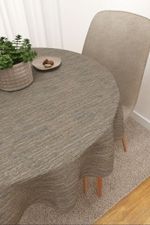 Tischdecke rund in braun