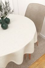 Tischdecke rund in weiß