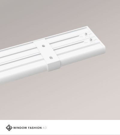 SET Vorhangschiene 115cm mit 4 Innenläufen für Deckenmontage in Weiß
