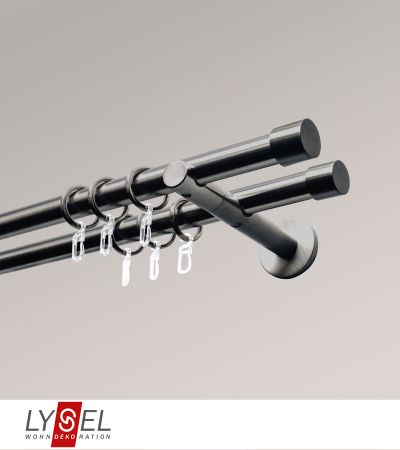 Lysel - SET Opal 160cm Doppel-Kombiträger offen 2-Lauf mit Endstücke Zylinder in Titan