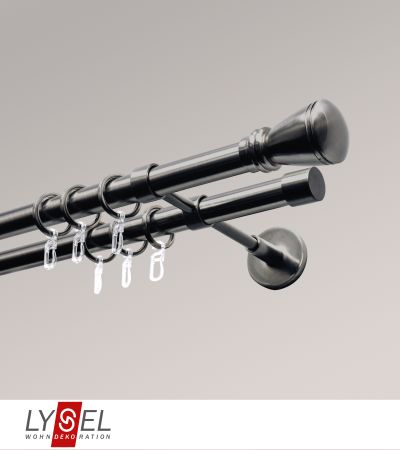 Lysel - SET Opal 160cm Doppelträger geschlossen 2-Lauf mit Endstücke Konus in titan