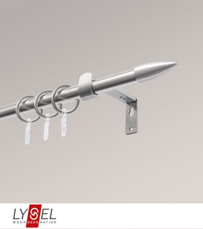 Lysel - SET Topaz 2-Lauf Doppelträger offen 160cm Innenlauf mit Endstücke Kappe in Edelstahl-Optik