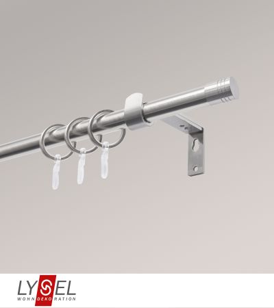 Lysel - SET Topaz 2-Lauf Doppelträger offen 160cm Innenlauf mit Endstücke Kappe in Edelstahl-Optik