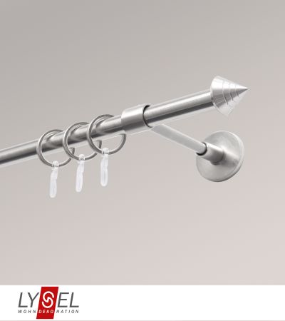 Lysel - SET Topaz 2-Lauf Doppelträger offen 160cm Innenlauf mit Endstücke Kappe in Edelstahl-Optik