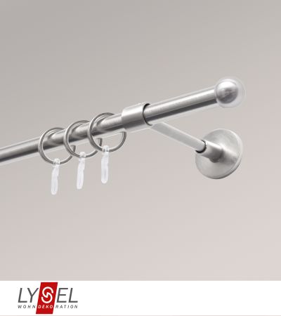 Lysel - SET Topaz 2-Lauf Doppelträger offen 160cm Innenlauf mit Endstücke Kappe in Edelstahl-Optik