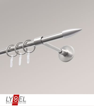 Lysel - SET Topaz 2-Lauf Doppelträger offen 160cm Innenlauf mit Endstücke Kappe in Edelstahl-Optik