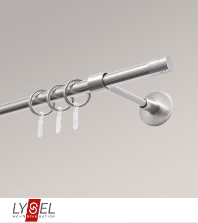 Lysel - SET Topaz 2-Lauf Doppelträger offen 160cm Innenlauf mit Endstücke Kappe in Edelstahl-Optik