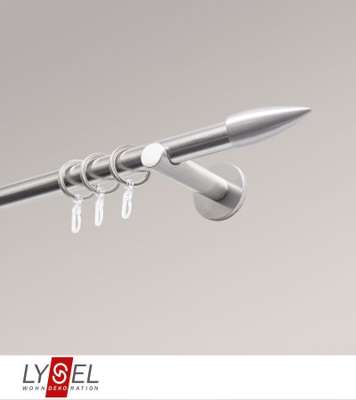 Lysel - SET Topaz 2-Lauf Doppelträger offen 160cm Innenlauf mit Endstücke Kappe in Edelstahl-Optik