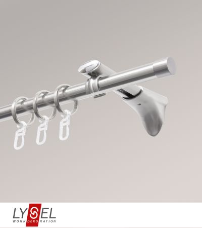 Lysel - SET Topaz 2-Lauf Doppelträger offen 160cm Innenlauf mit Endstücke Kappe in Edelstahl-Optik