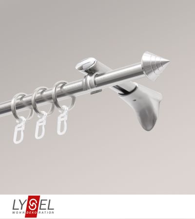 Lysel - SET Topaz 2-Lauf Doppelträger offen 160cm Innenlauf mit Endstücke Kappe in Edelstahl-Optik