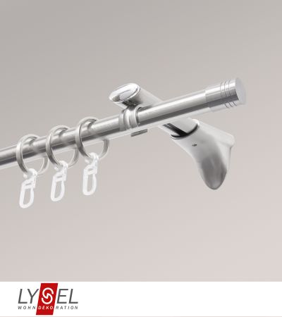 Lysel - SET Topaz 2-Lauf Doppelträger offen 160cm Innenlauf mit Endstücke Kappe in Edelstahl-Optik