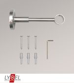 edelstahl-optik Vorschau Lysel - Träger geschlossen für Opal-Stangen #1W edelstahl-optik