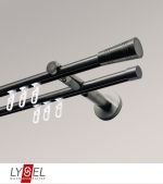 titan Vorschau Lysel - SET Opal Innenlauf 160cm 2 Lauf Doppel-Kombiträger offen mit Endstücke Cone in Edelstahl-Optik #1W titan