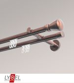 Vorschau Lysel - SET Opal Innenlauf 160cm 2 Lauf Doppel-Kombiträger offen mit Endstücke Konus in Weiß #1W bronze