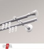 Vorschau Lysel - SET Opal Innenlauf 160cm 2 Lauf Doppel-Kombiträger offen mit Endstücke Konus in Weiß #1W edelstahl-optik