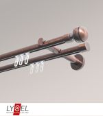 bronze Vorschau Lysel - SET Opal Innenlauf 160cm 2 Lauf Doppel-Kombiträger offen mit Endstücke Kugel in Weiß #1W bronze