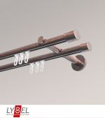 bronze Vorschau Lysel - SET Opal Innenlauf 160cm 2 Lauf Doppel-Kombiträger offen mit Endstücke Zylinder in Weiß #1W bronze