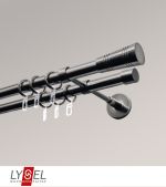 titan Vorschau Lysel - SET Opal 160cm Doppelträger geschlossen 2-Lauf mit Endstücke Cone in Edelstahl-Optik #1W titan