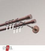 bronze Vorschau Lysel - SET Opal 160cm Doppelträger geschlossen 2-Lauf mit Endstücke Zylinder in titan #1W bronze