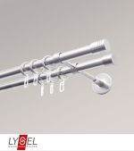 edelstahl-optik Vorschau Lysel - SET Opal 160cm Doppelträger geschlossen 2-Lauf mit Endstücke Zylinder in titan #1W edelstahl-optik